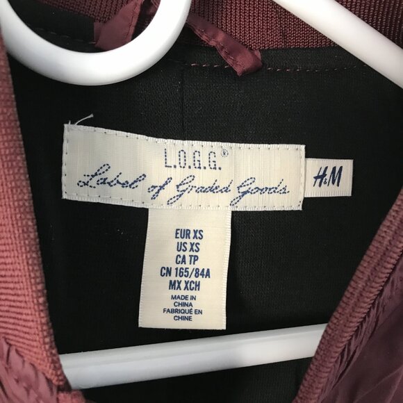 H&M NWOT LOGG Men's Nylon Bomber Jacket XS - Picture 2 of 4